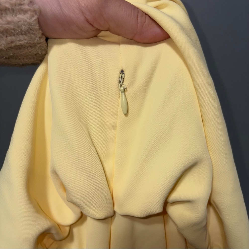 Zara Ruched Butter Yellow Sleeveless Midi Dress Medium NWT - Picture 10 of 10